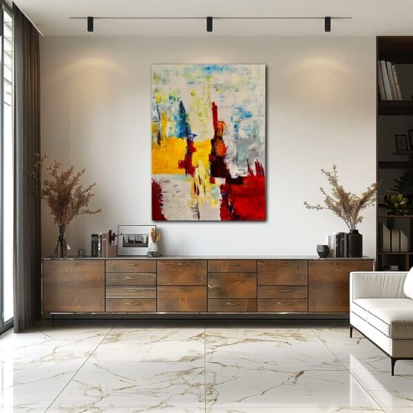 A painting of wine bottles in front of a window.