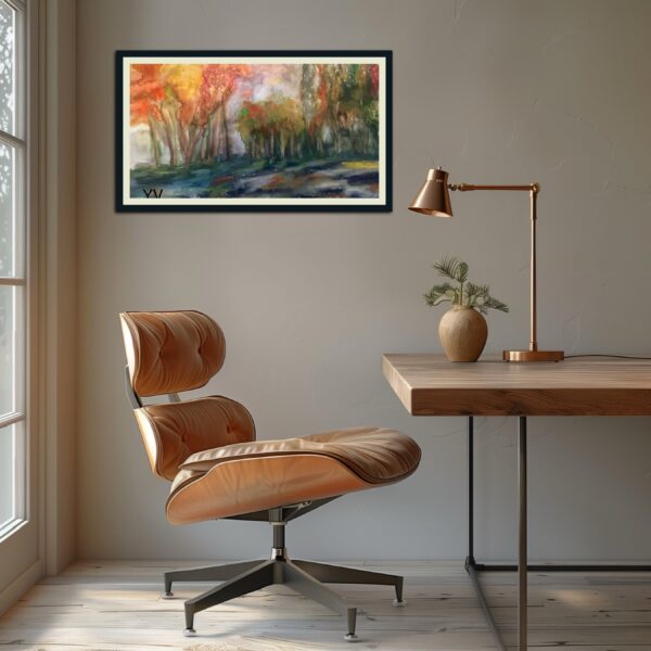 A chair and desk in front of a window.