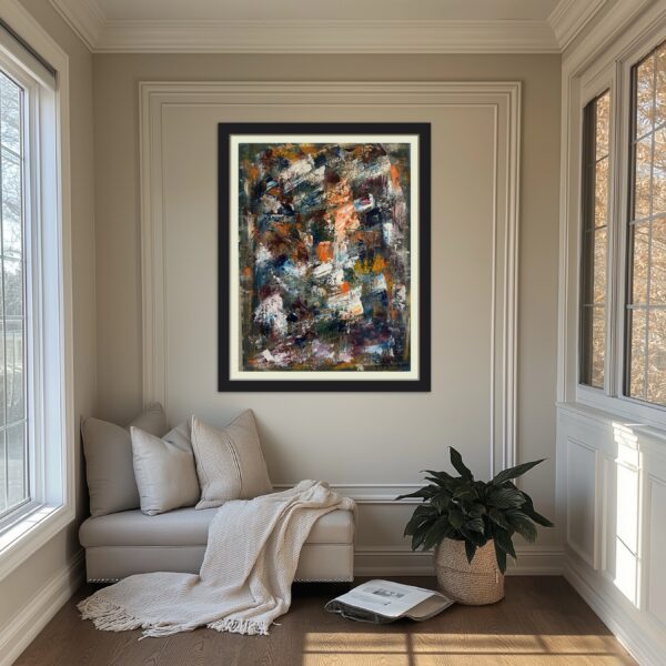Abstract painting in earth tones.